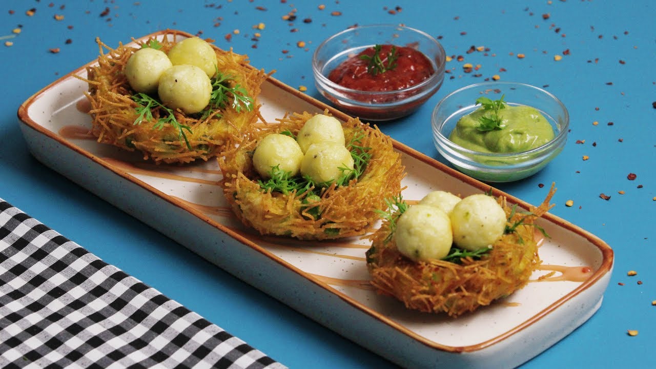 Paneer Potato Birds Nest